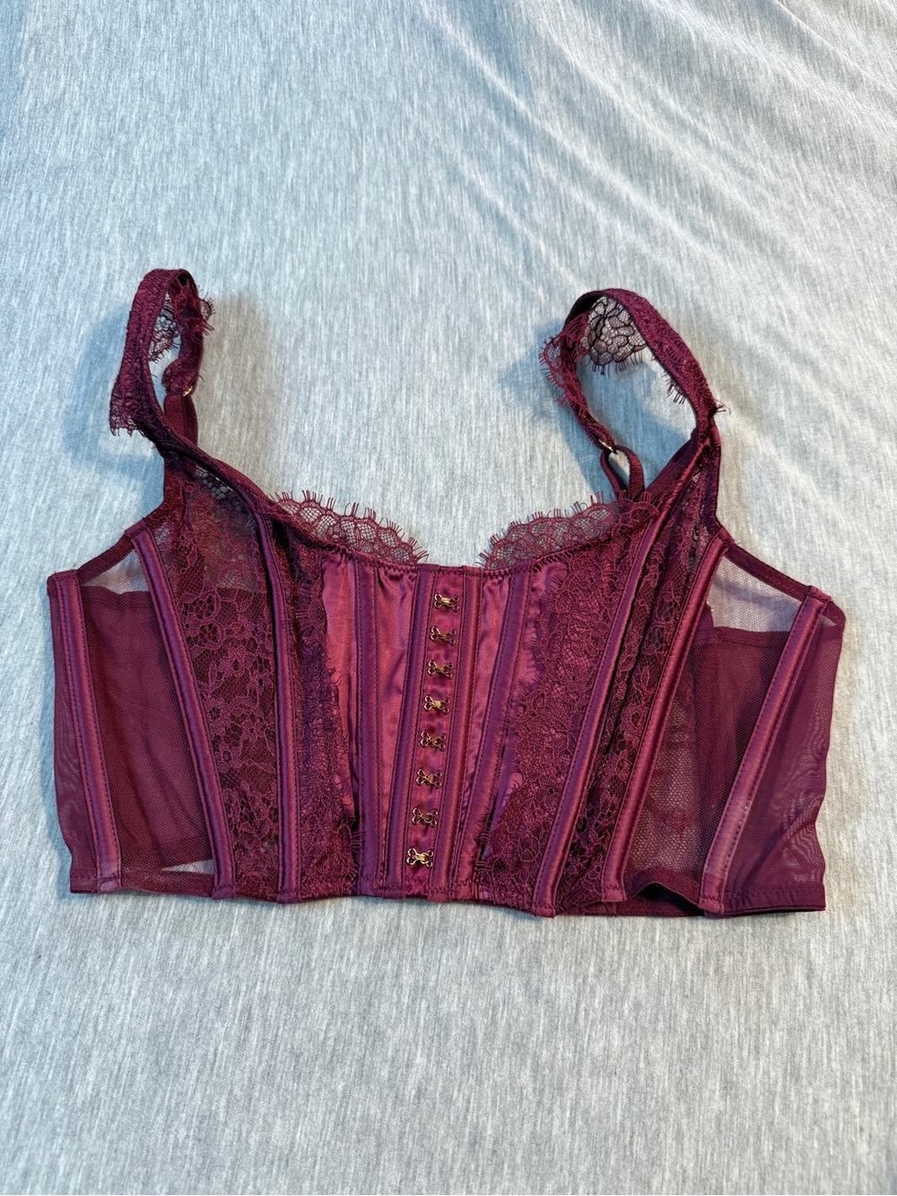 Victoria's Secret Wine Lace Corset Bralette